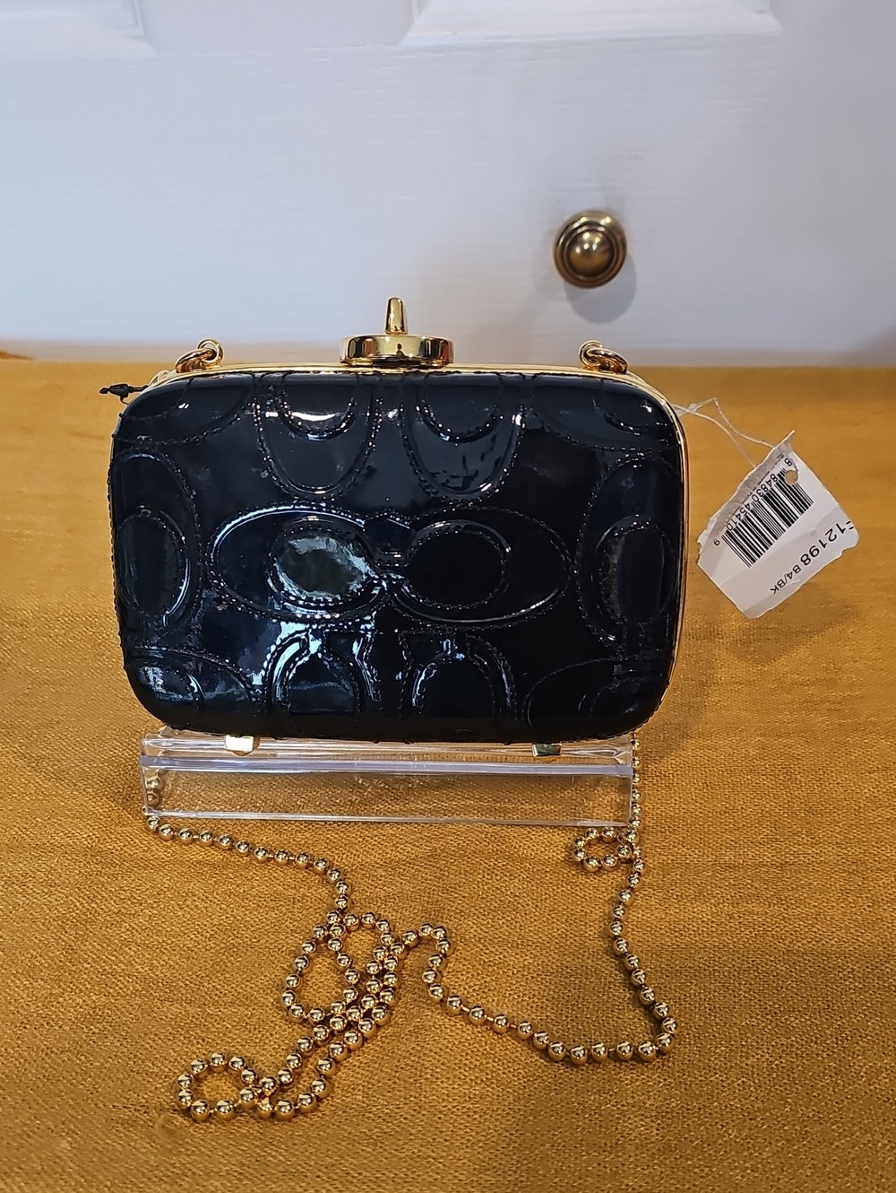 Coach Rare Madison Minaudière Stitch Embossed Turnlock Bag 12198 NWT MSRP $598 - Picture 2 of 12